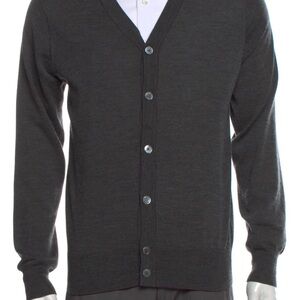 Paul Smith Charcoal Wool/Silk/Cashmere  Blend Cardigan Sweater